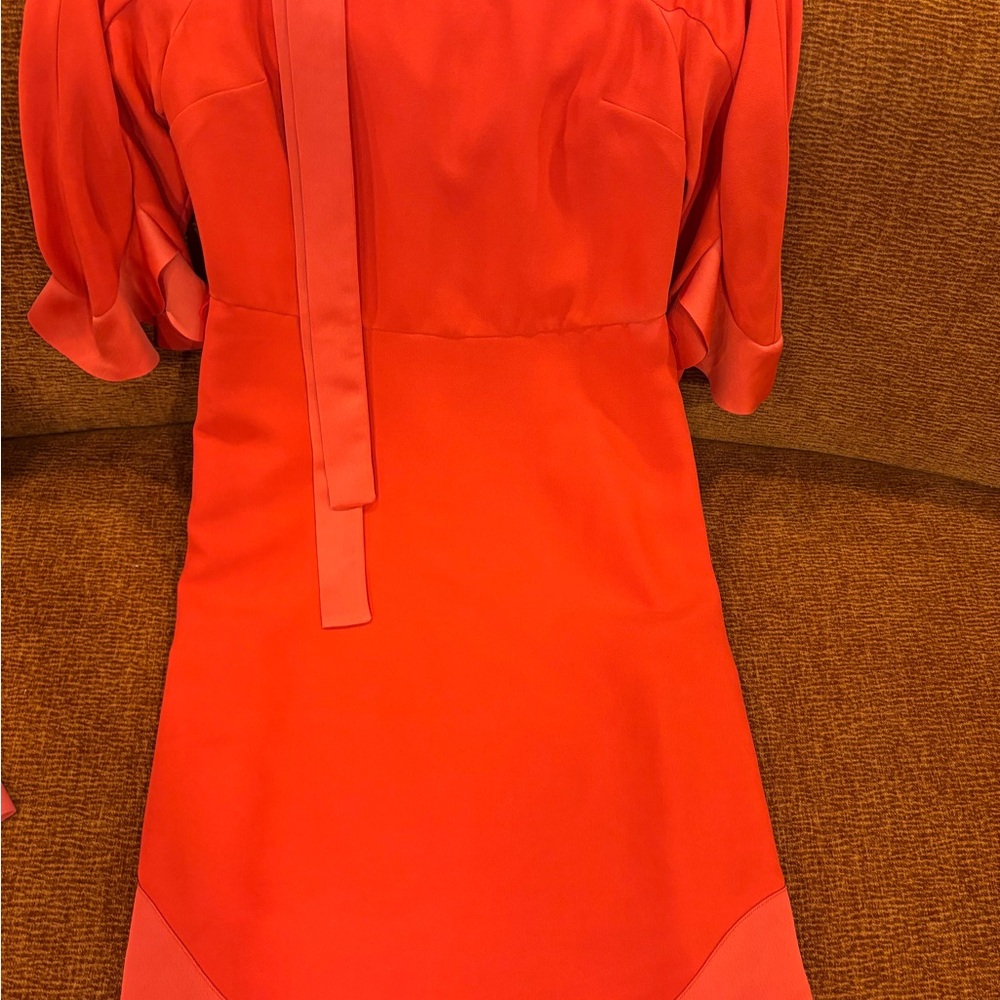 Banana Republic Bright Red Tie-Neck Mini Dress